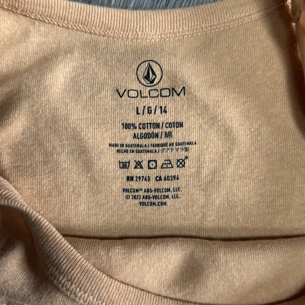 Volcom Tan Screen Print Tank Size L - Picture 2 of 5